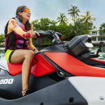 Sea-Doo Spark Trixx in red – lightweight jet ski built for tricks and fun on the water